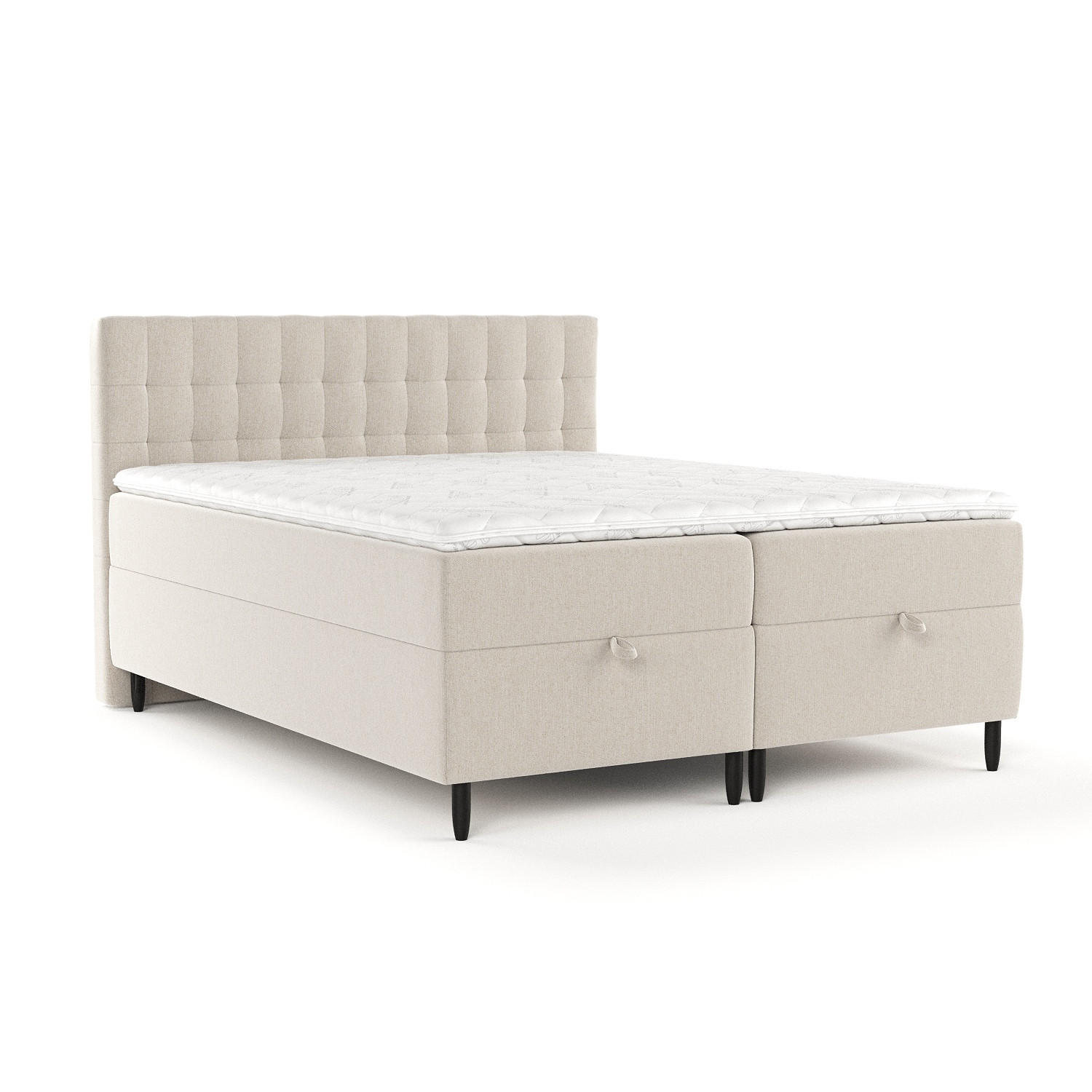BOXBETT Milo Beige 200/200 cm - Beige/Schwarz, Holz/Holzwerkstoff (200/200cm) - Maison de Reve