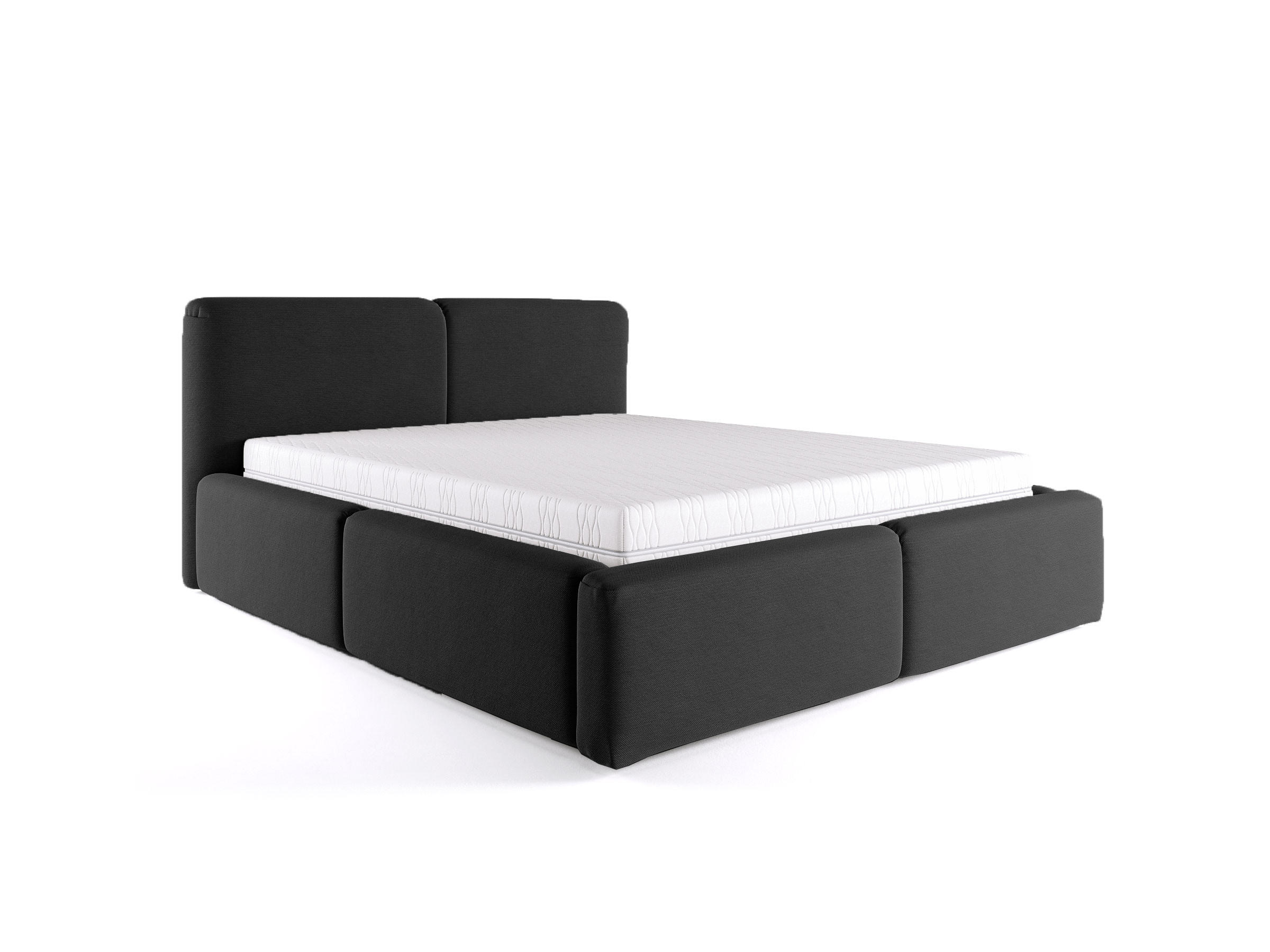 POLSTERBETT Rosmus Bettkasten 140x200 schwarz - Schwarz, Holz/Textil (140/200cm) - Fedve