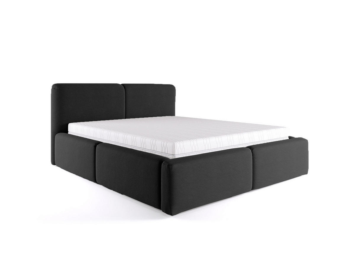 POLSTERBETT Rosmus Bettkasten 140x200 schwarz - Schwarz, Holz/Textil (140/200cm) - Fedve