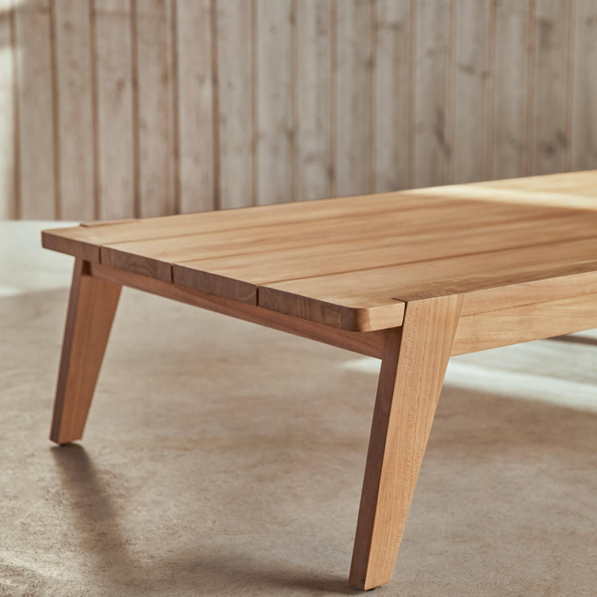 GARTEN-COUCHTISCH Olia Hellbraun aus Teak - Hellbraun, Holz (80/150/35cm) - Tikamoon