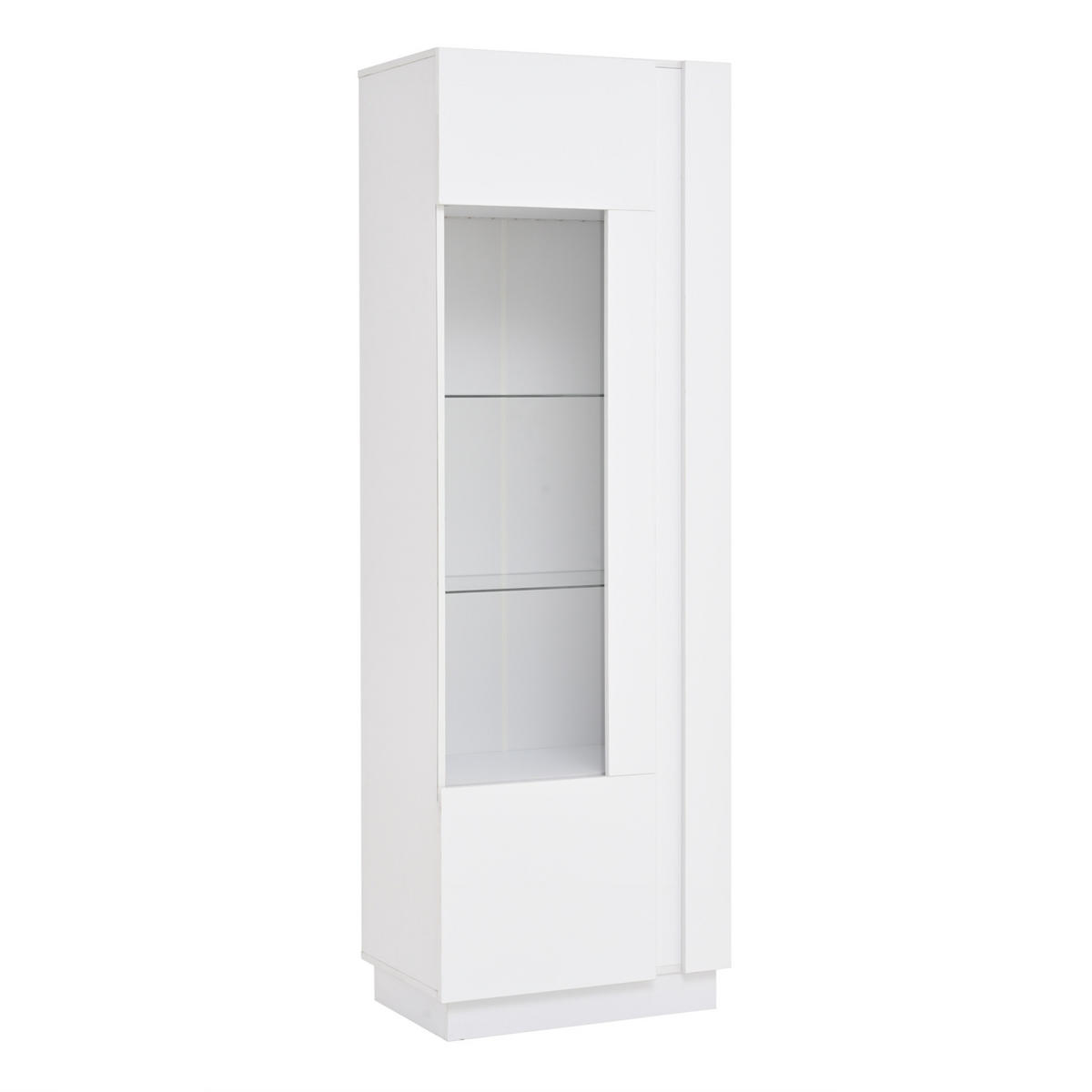 VITRINE 60/40/180 cm aus Holzwerkstoff mit Acrylfront, LED-Beleuchtung und Hochglanzfront Weiß - Weiß, Holzwerkstoff (60/180/40cm) - Modenvie