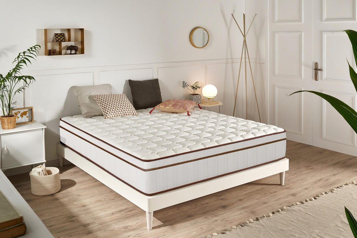MATRATZE Hybrid Weiß 25 cm - 150X200 cm - Weiß, Textil (150/200cm) - Moonia