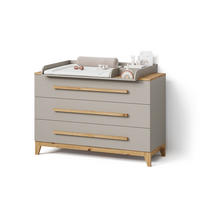 WICKELKOMMODE Mailo Cashmere/Artisan XL mit 3 Schubladen - Kaschmir/Eiche Artisan, Holzwerkstoff (133/98/70cm) - Livinity®
