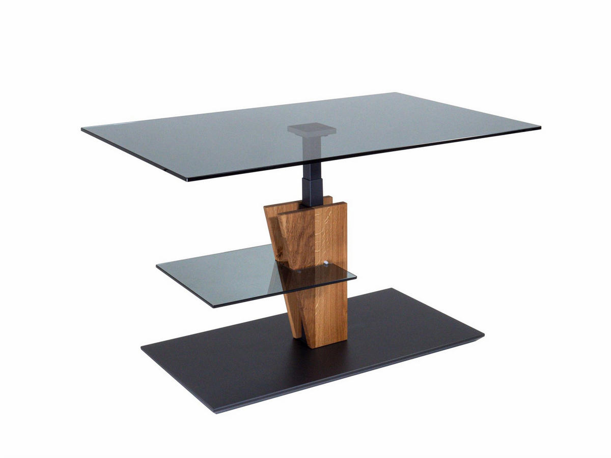 COUCHTISCH höhenverstellbar Clio 100x47x60 Parsolglas Wildeiche/Grau - Wildeiche/Grau, Glas (100/60/60cm) - 58aufmkessel