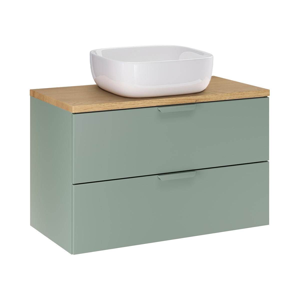 BADMÖBEL 80.6cm Oria 2er-Set Grün - Grün, Holzwerkstoff (80.6/50/46.5cm) - Petits-meubles