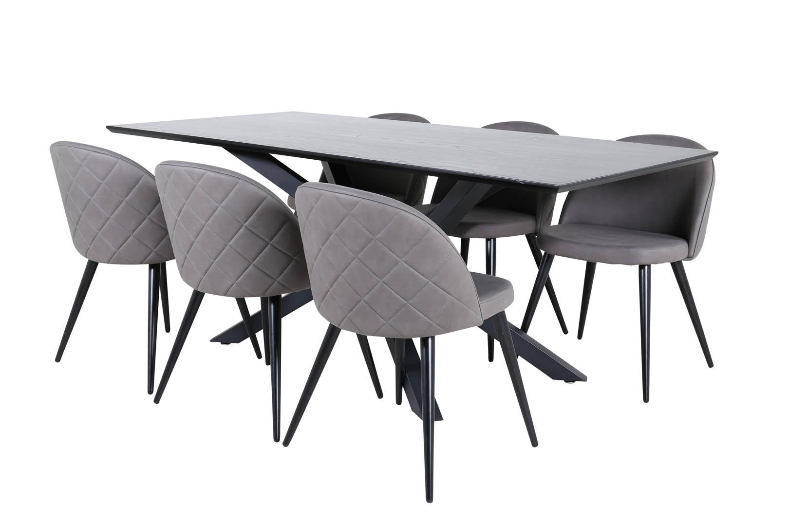 TISCHGRUPPE Grau - Grau, Holzwerkstoff (90/76/190cm) - ebuy24