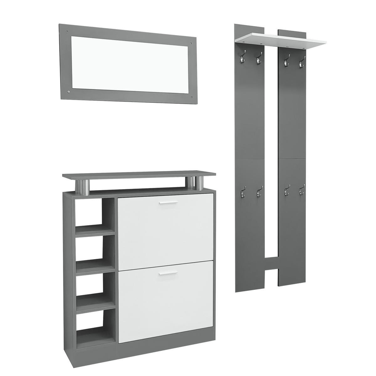 SCHUHSCHRANK in Weiß Schuhkommode mit Stauraum,B80/T25 /H96.5cm - Weiß, Holzwerkstoff (80/96.5/25cm) - STILVORA
