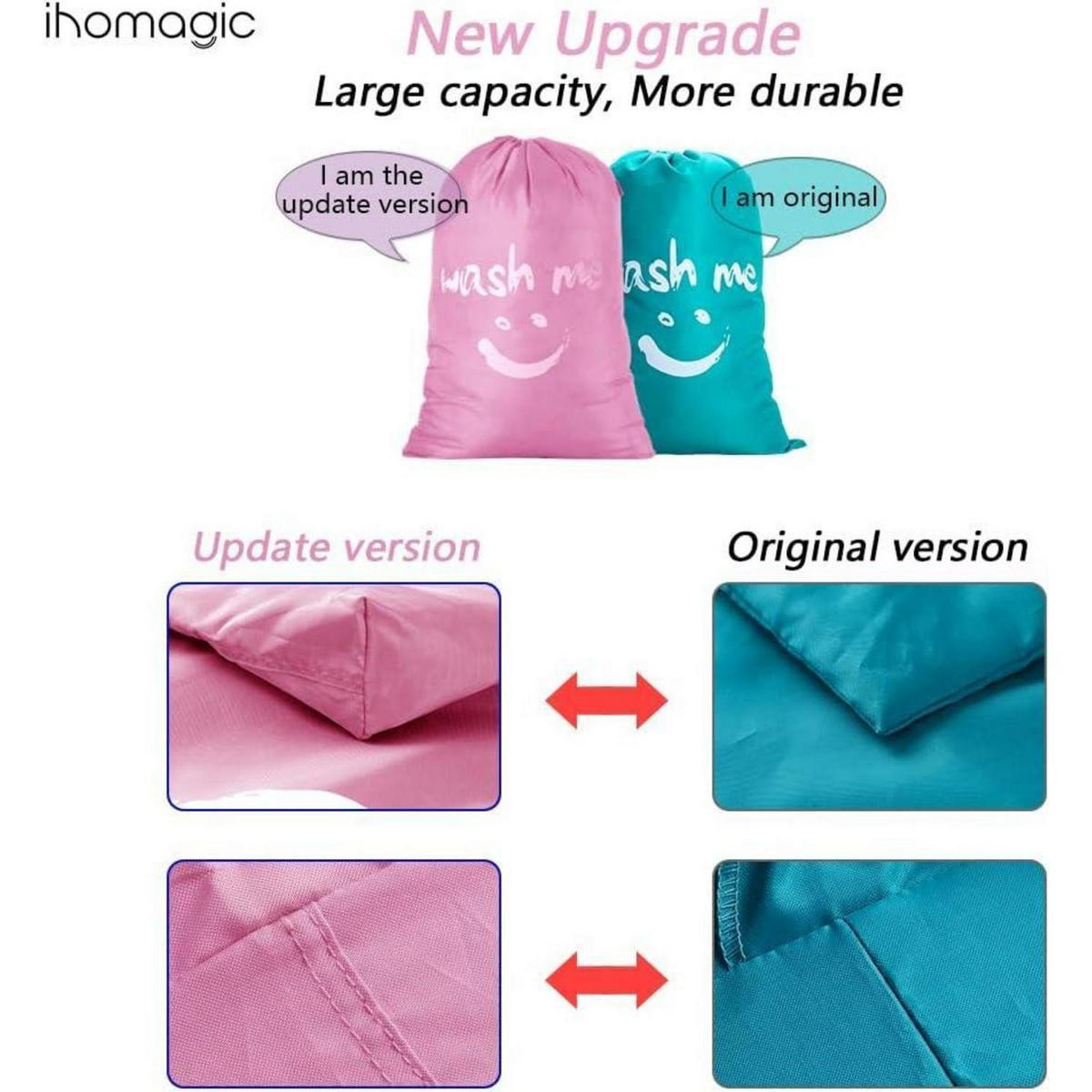 WÄSCHESACK 120L faltbar Rosa mit Smiley-Gesicht - Rosa, Textil (61/61/92cm)
