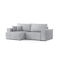 ROHOVÁ SEDAČKA CAVO, textil, Světle šedá - černá/světle šedá, dřevo/kompozitní dřevo (255/148cm) - AltaBeds