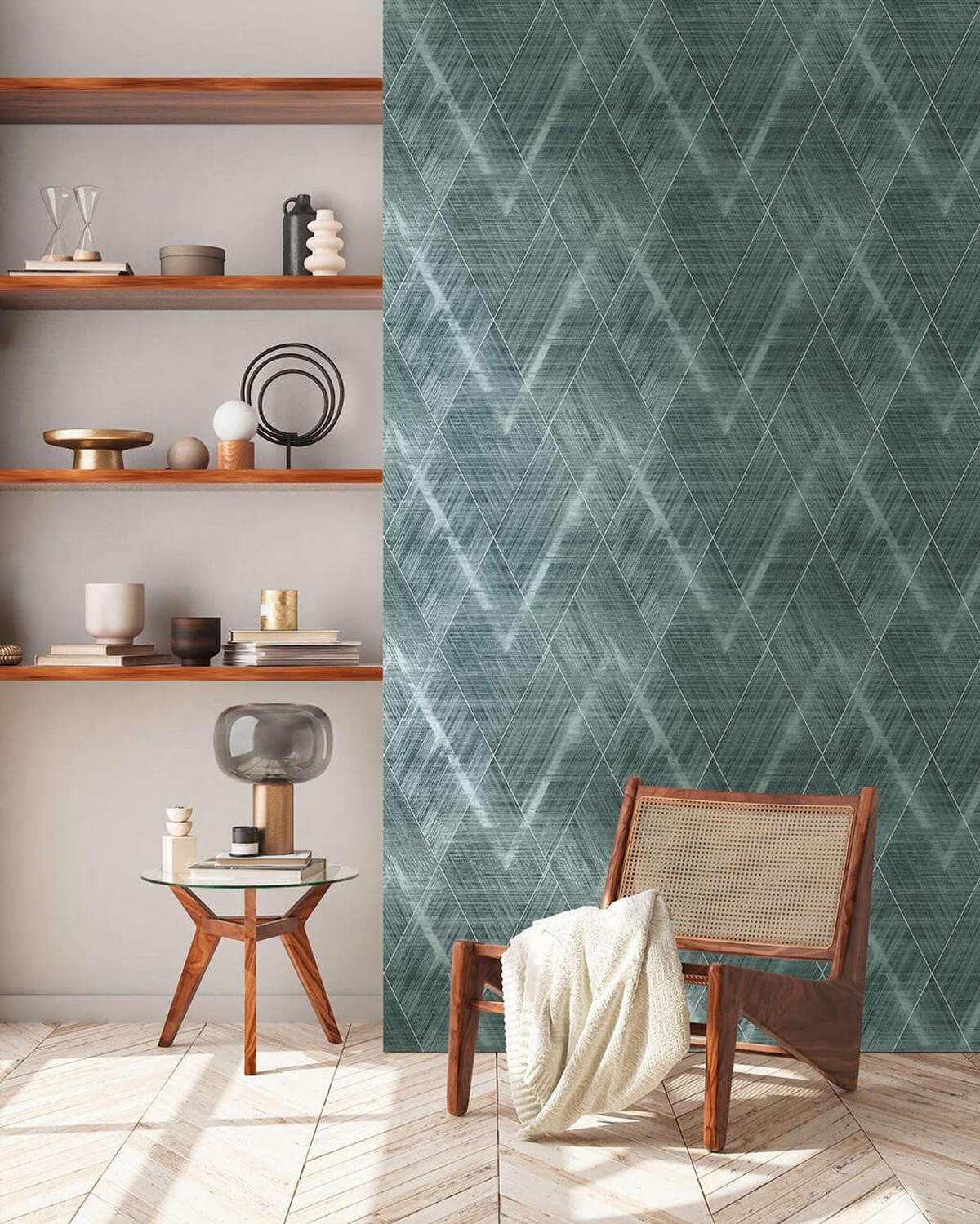 VLIESTAPETE Grün 53/1005 cm - Grün, Textil (53/1cm) - KUNSTLOFT