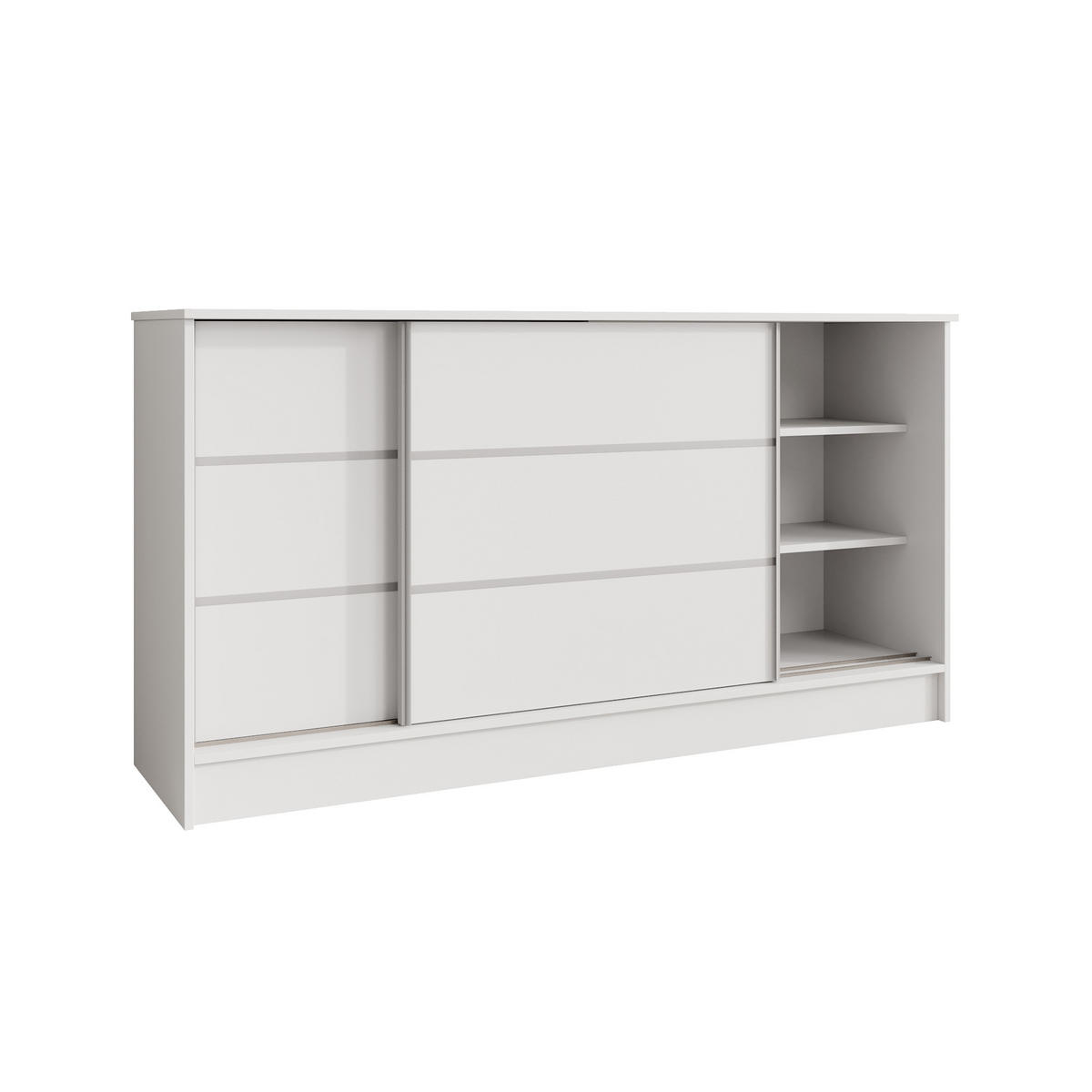 KOMMODE Mirela mit 2 Schiebetüren 160 cm, Weiß - Weiß, Holzwerkstoff (161/85/43.5cm) - Beautysofa