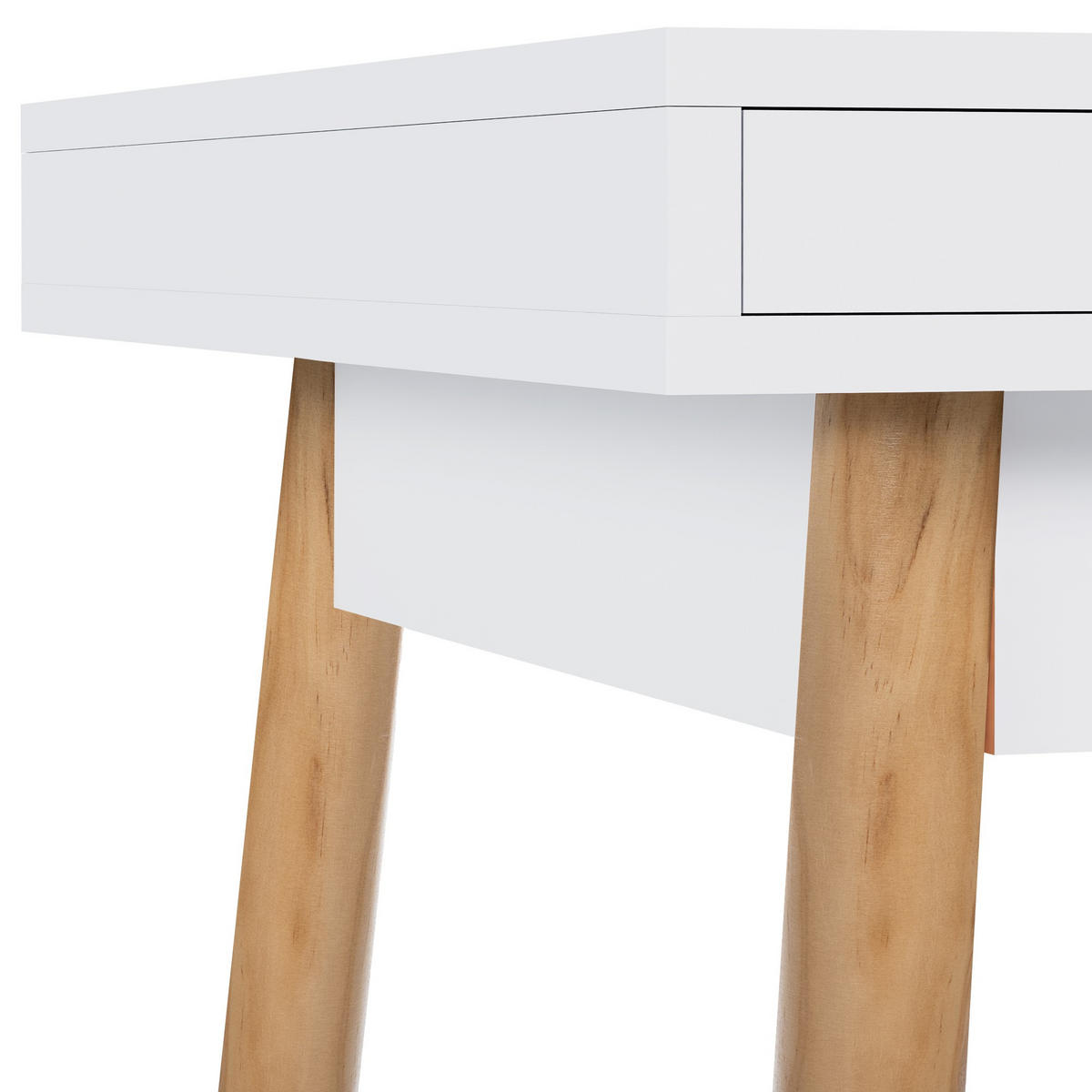 SCHREIBTISCH 140/60/75 cm Holz weiß - Eukalyptusholzfarben/Weiß, Holz (60/140/75cm) - CLP