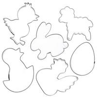 AUSSTECHFORMEN-SET Ostern Variete 6-teilig Silber - Silberfarben, Metall (7/1.7/7cm) - Orion 