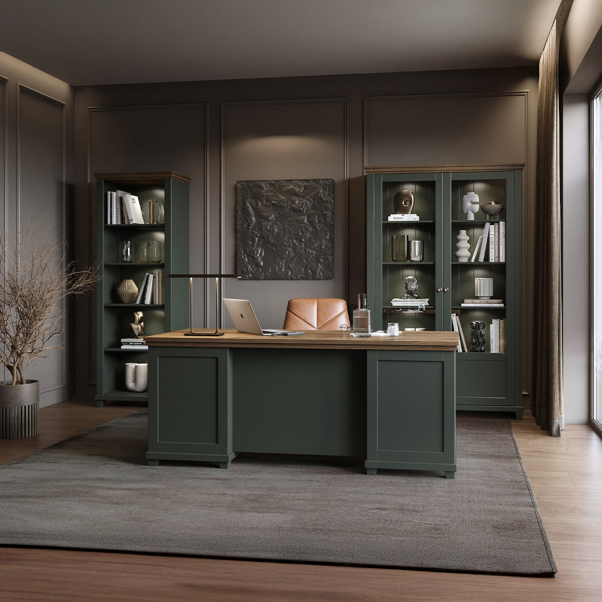 BÜCHERREGAL Martin Grün und Holz - Grün, Holzwerkstoff (71.2/200/42cm) - Petits-meubles