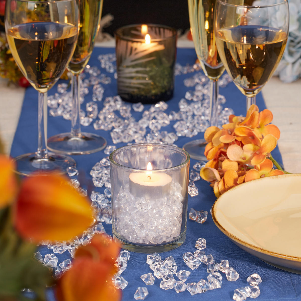 900XDEKORAČNÉ diamanty - priehľadné, plast (1.5/1/1cm) - Relaxdays