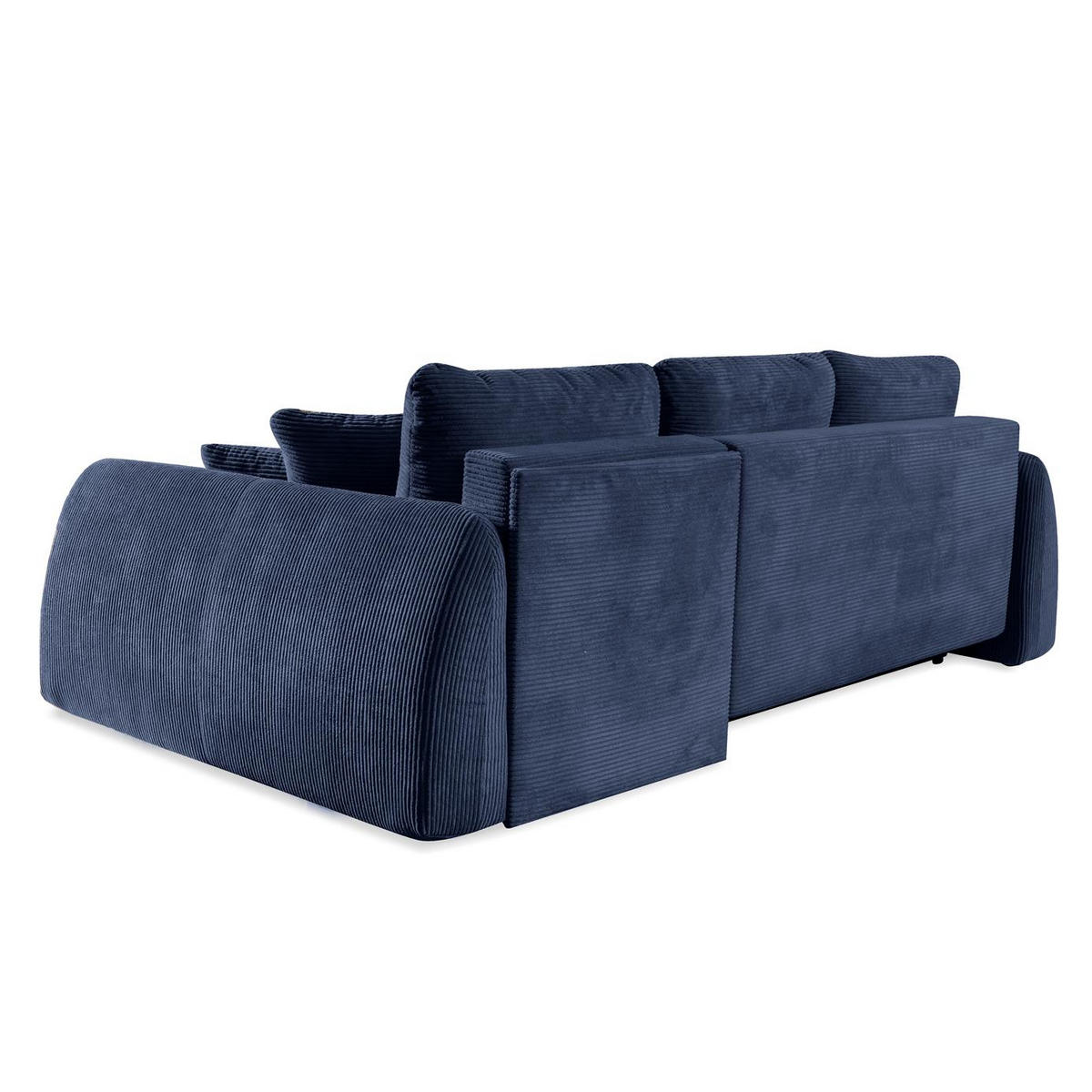 ECKSOFA Luna Dunkelblau, mit Schlaffunktion - Dunkelblau, Holzwerkstoff/Textil (252/155cm) - Bettso