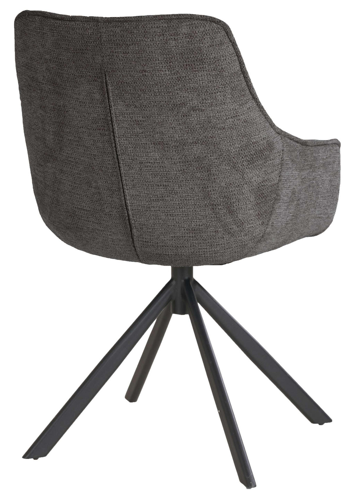 ESSZIMMERSTUHL 4er Set San Carlo grau drehbar - Schwarz/Grau, Textil/Metall (57/87/67cm) - Mr. Deko