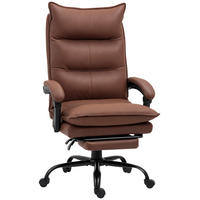 MASSAGE-BÜROSTUHL, Mikrofaser, Braun - Braun, Kunststoff (74/121.5/66cm) - Vinsetto