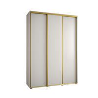SCHWEBETÜRENSCHRANK 235,2/180/60 3-türig - Goldfarben/Weiß, Holz/Metall (180/235/60cm) - Abiks Möbel