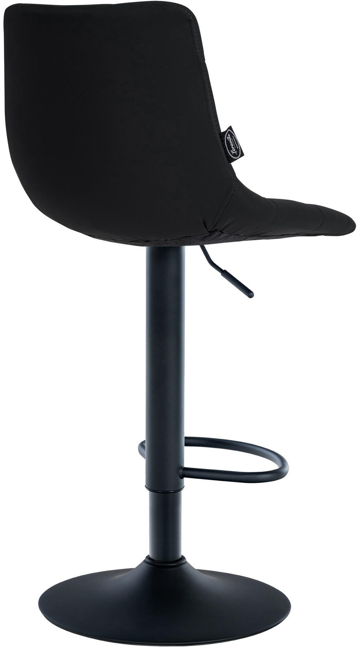 BARHOCKER James Kunstleder schwarz schwarz - Schwarz, Kunststoff/Metall (43/108.5/46.5cm) - TPFLiving