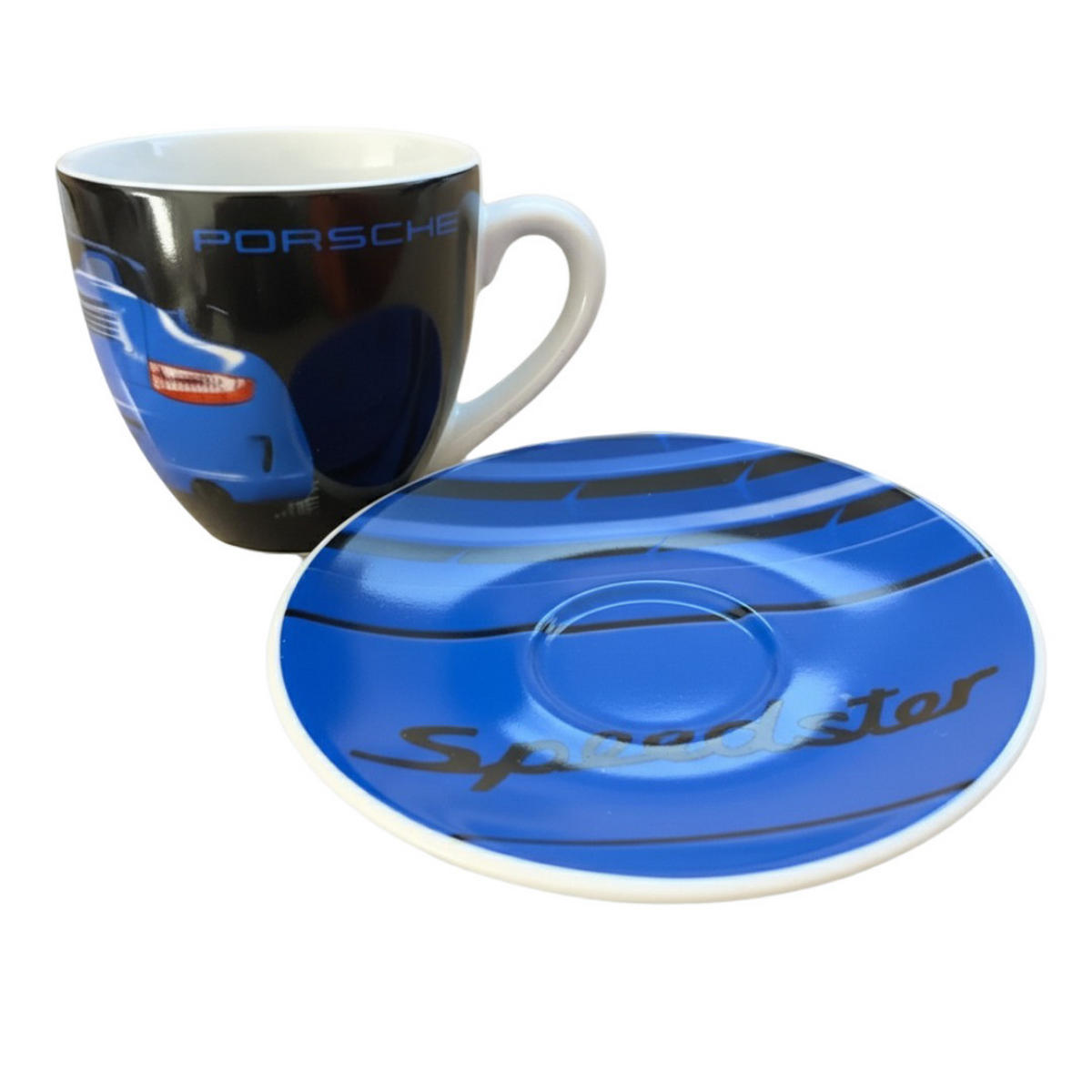 ESPRESSOTASSE Speedster Mehrfarbig Mit Untertasse - Blau, Keramik (0.08L) - Porsche