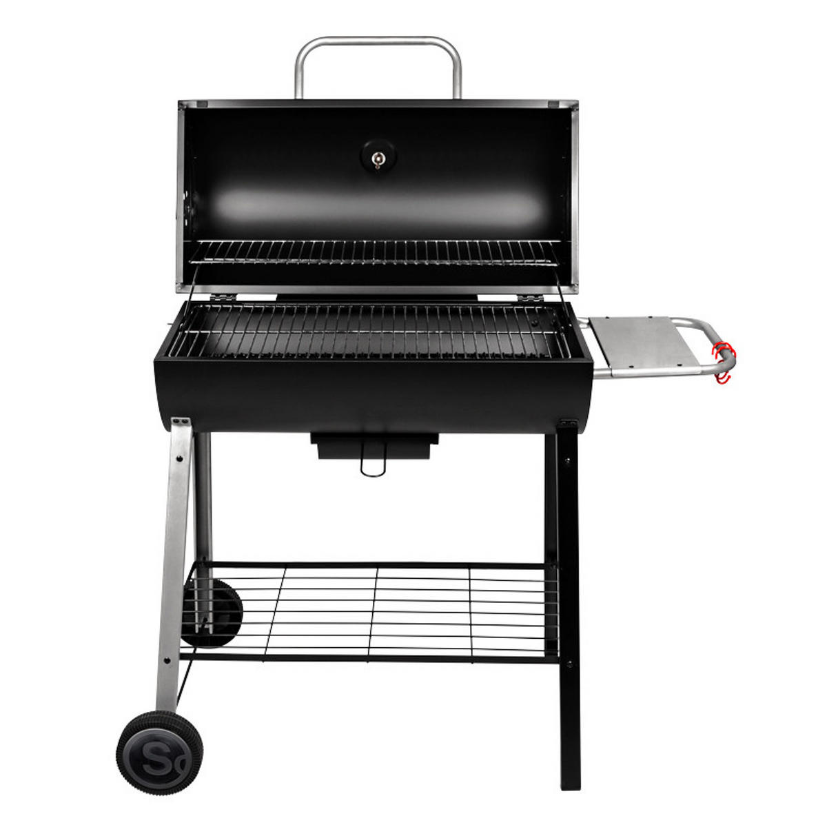 KOHLEGRILL - Schwarz, Metall (56.5/95.5/104.5cm)