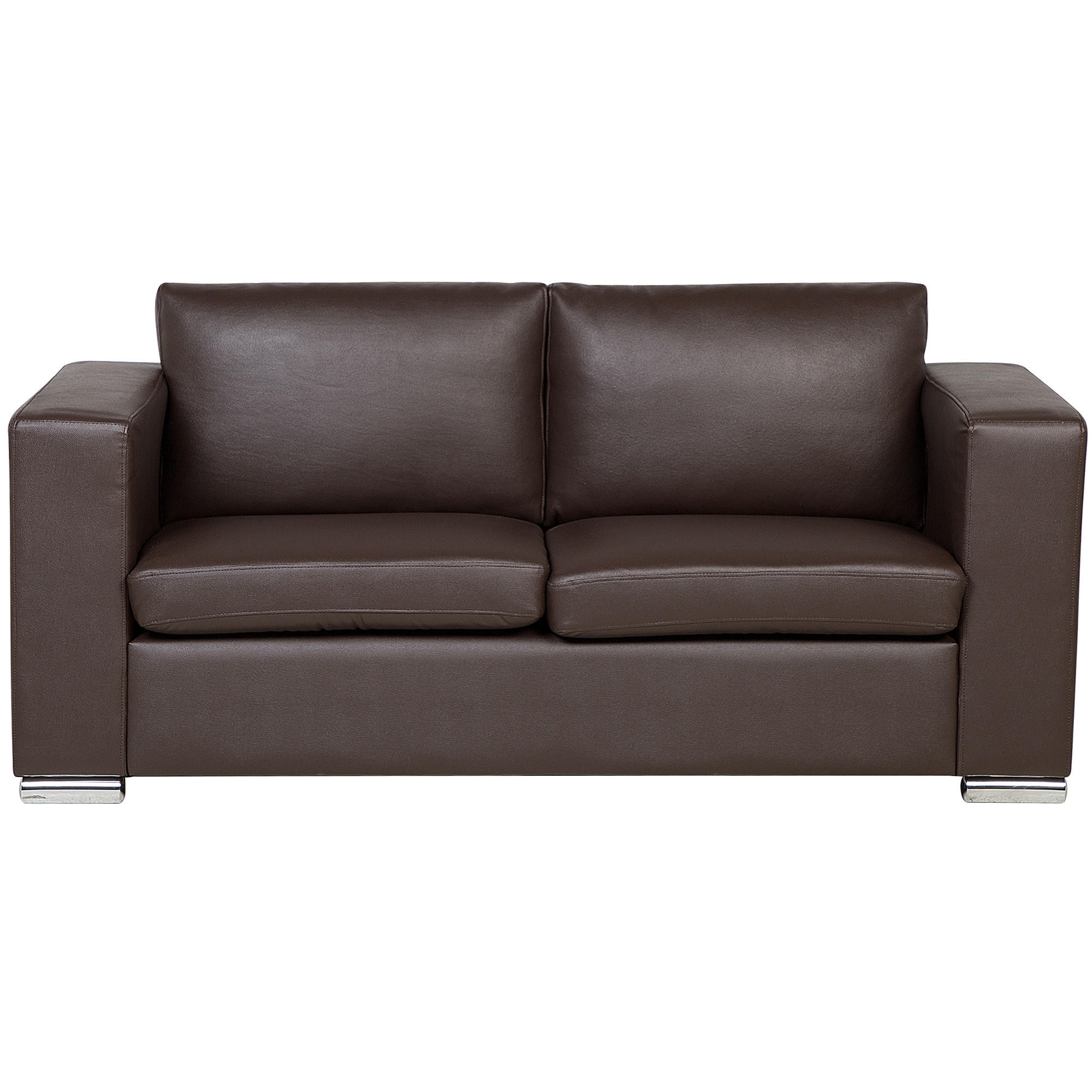 3-SITZER-SOFA Echtleder Braun Helsinki - Dunkelbraun, Leder/Fell (186/72/76cm) - Beliani