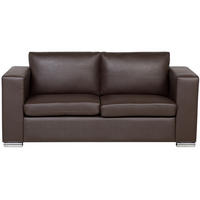 3-SITZER-SOFA Echtleder Braun Helsinki - Dunkelbraun, Leder/Fell (186/72/76cm) - Beliani