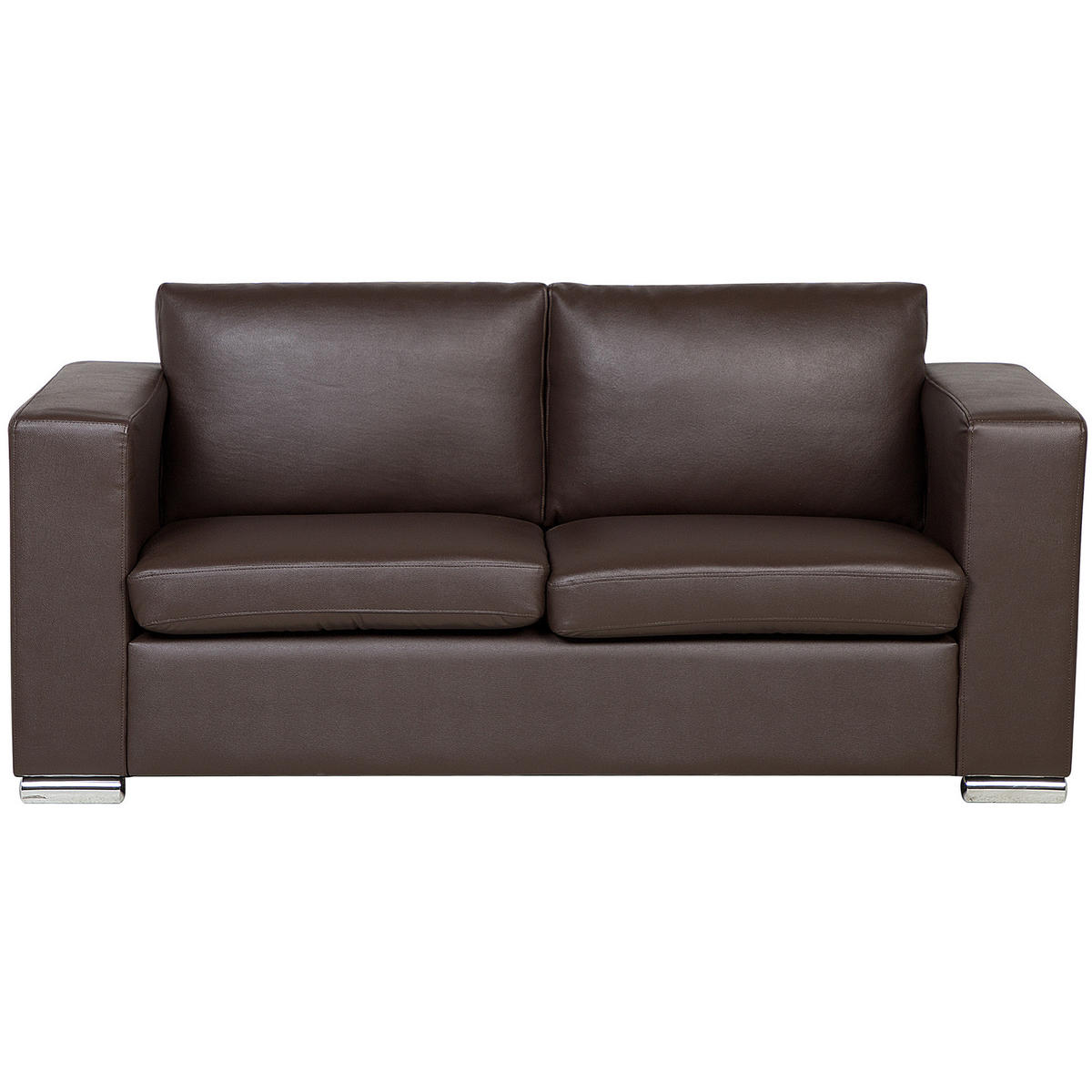 3-SITZER-SOFA Echtleder Braun Helsinki - Dunkelbraun, Leder/Fell (186/72/76cm) - Beliani