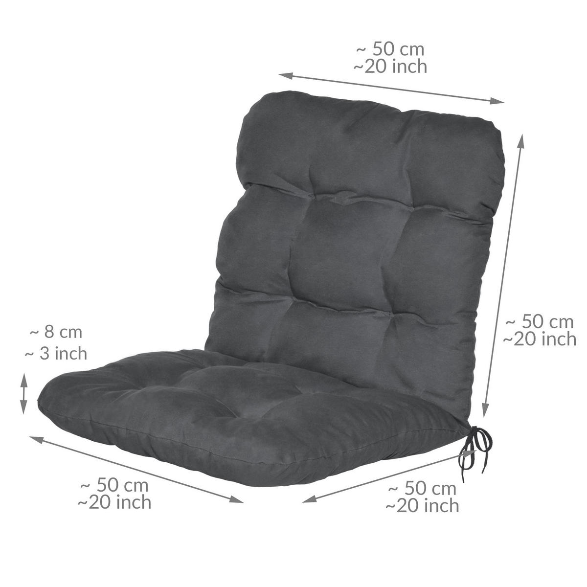 NIEDERLEHNERAUFLAGE Flair NL 100/50/8cm Graphitgrau (4tlg) - Graphitfarben, Textil (50/8/100cm) - Beautissu 