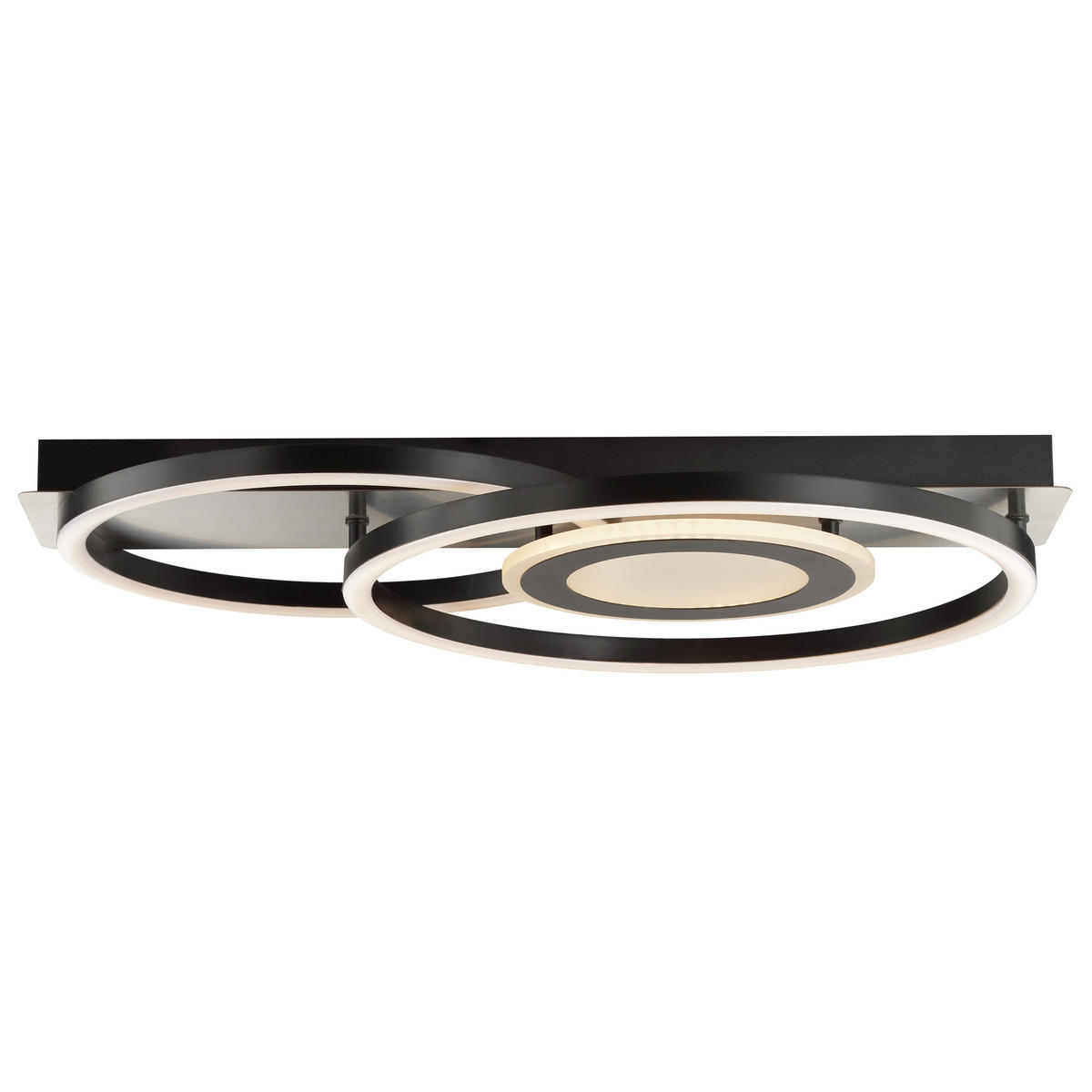 LED DECKENLEUCHTE Maureen Schwarz/Eisen 37/55/7,5 cm - Multicolor, Metall (37/55/7.5cm) - Brilliant