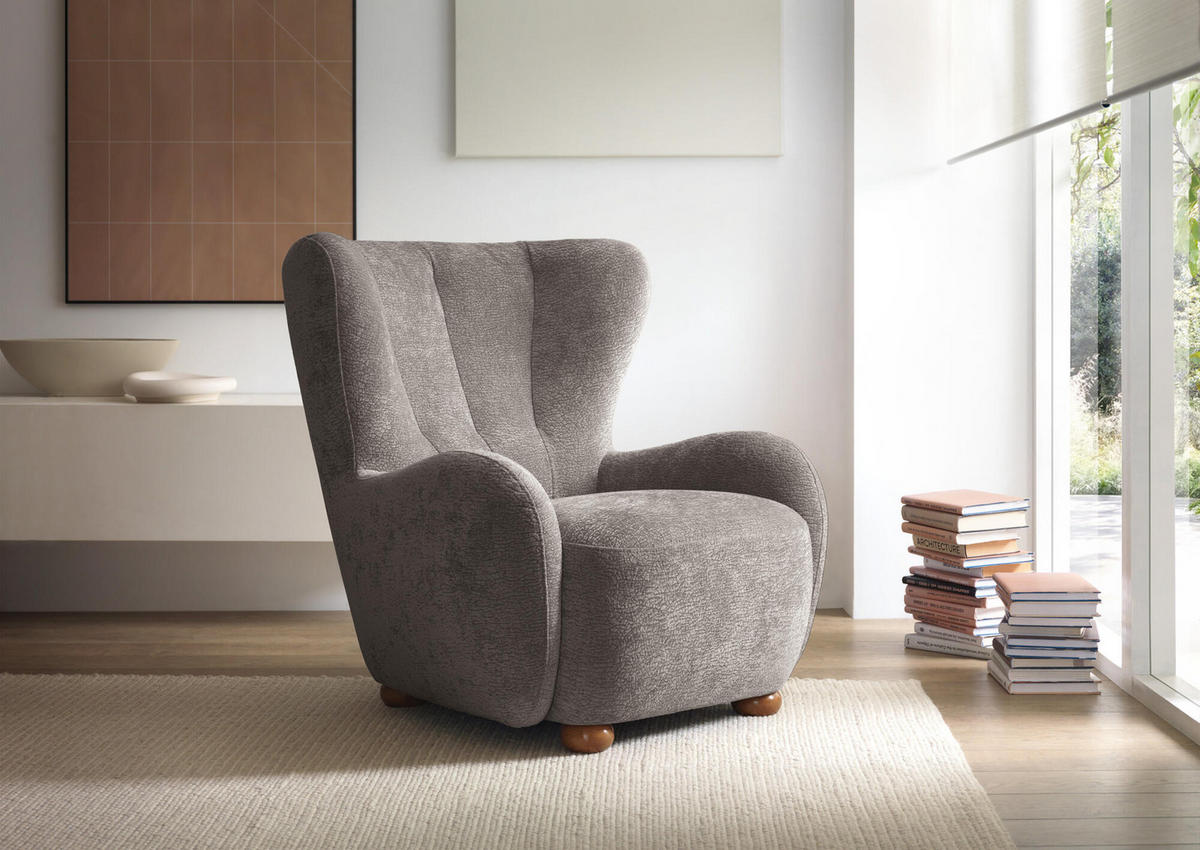 SESSEL CIRO Grau 88x100x91 cm - Grau, Textil (88/91/100cm) - FURNLUX