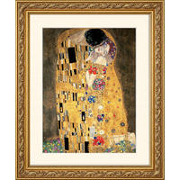 BILD gerahmt 53x63 cm Gustav Klimt "Der Kuss" - Gelb, Holz (53/63cm) - artissimo