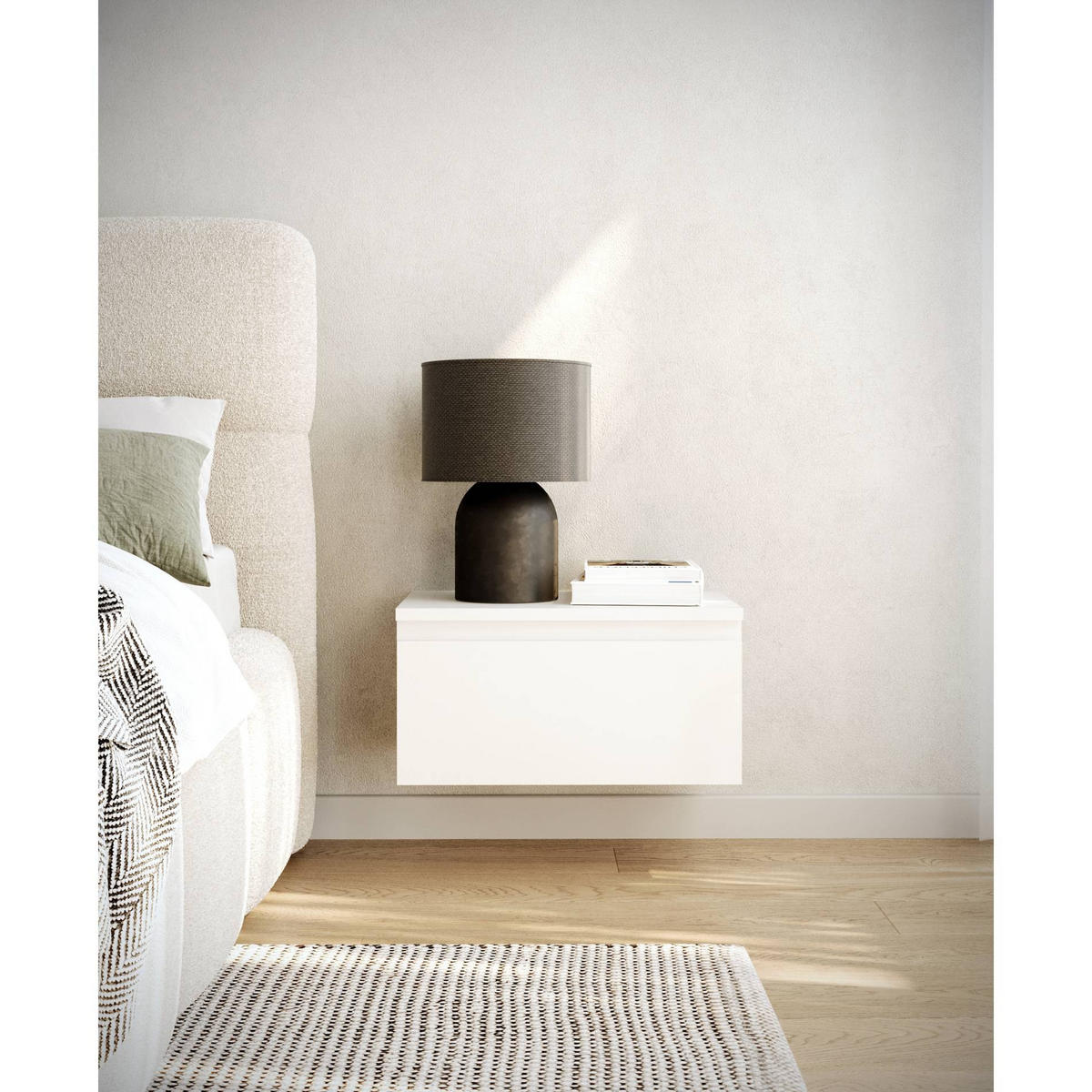 WANDNACHTTISCH Bemmi Weiß 49 cm - Weiß, Holzwerkstoff (48.4/25.4/31.8cm) - Selsey