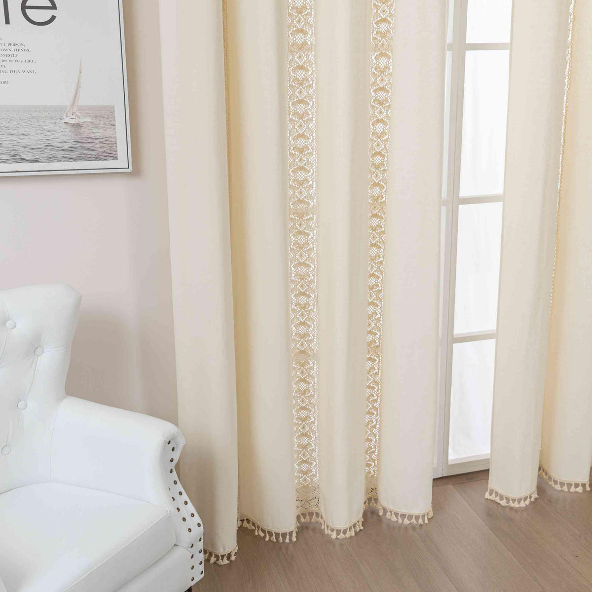 VORHANG OSAKA HxB 245x140 cm - Creme, Textil (140/245cm)