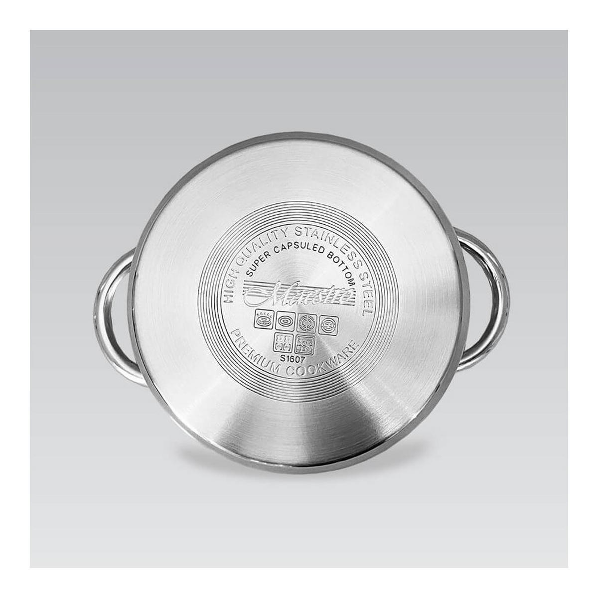 TOPF Silber 36/26/15.5 cm MR351226 - Silberfarben, Metall (26cm) - Maestro 