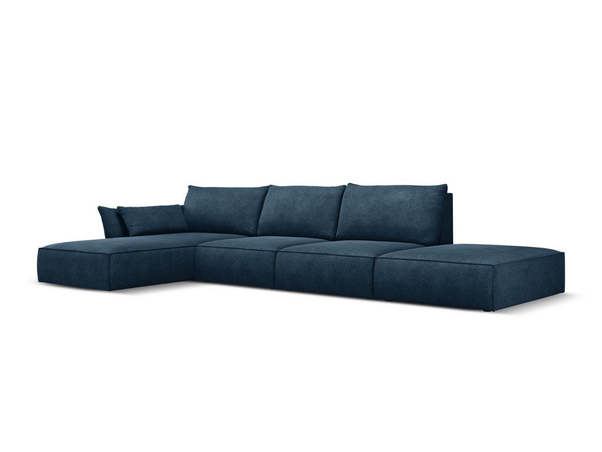 ECKSOFA links Kaelle aus Chenille-Stoff königsblau 5 Sitzplätze - Blau, Textil (171/364cm) - Micadoni