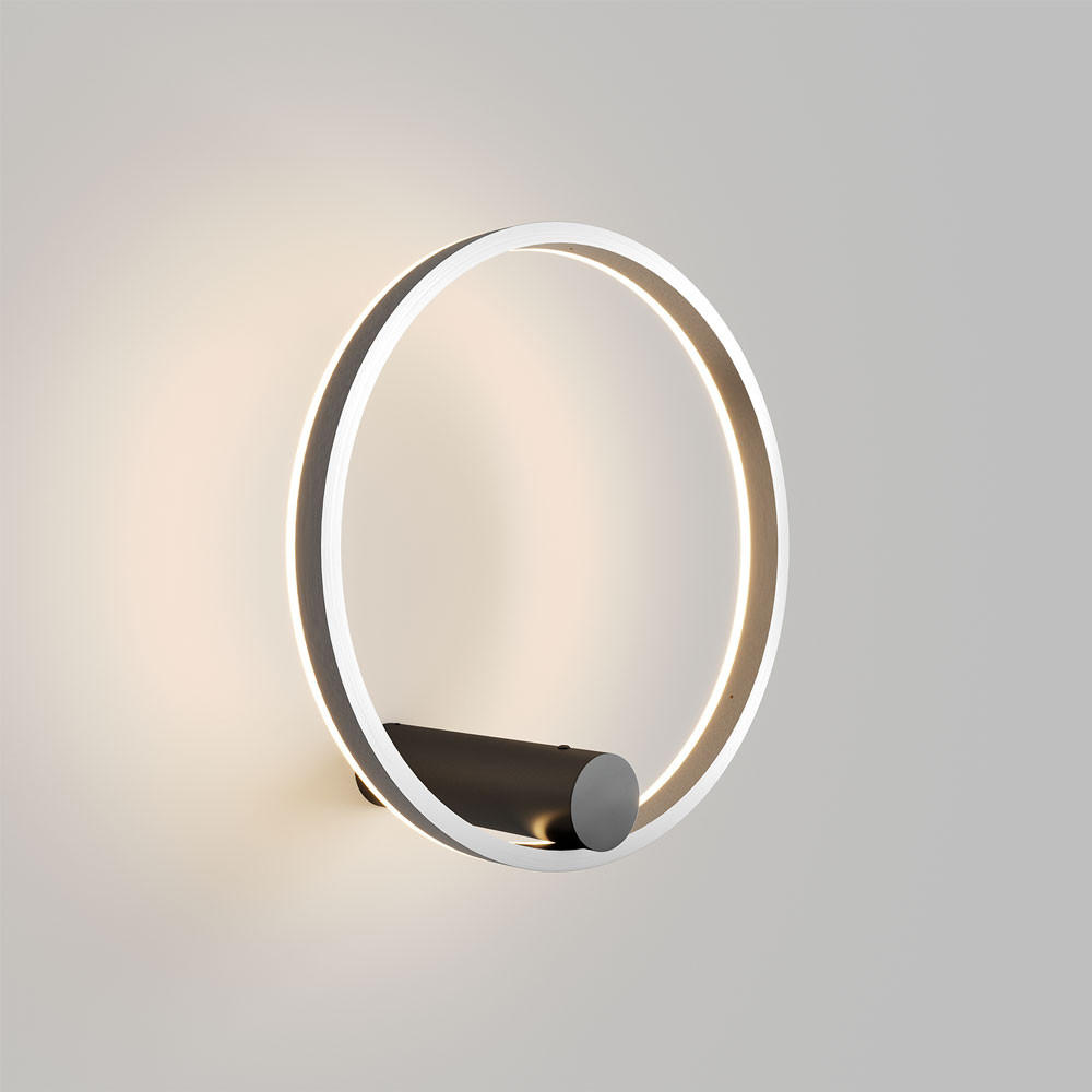 LED-WAND-/DECKENLAMPE Ring Air Schwarz/Aluminium - Schwarz, Metall (40/40/22cm) - s.luce