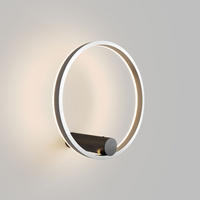LED-WAND-/DECKENLAMPE Ring Air Schwarz/Aluminium - Schwarz, Metall (40/40/22cm) - s.luce
