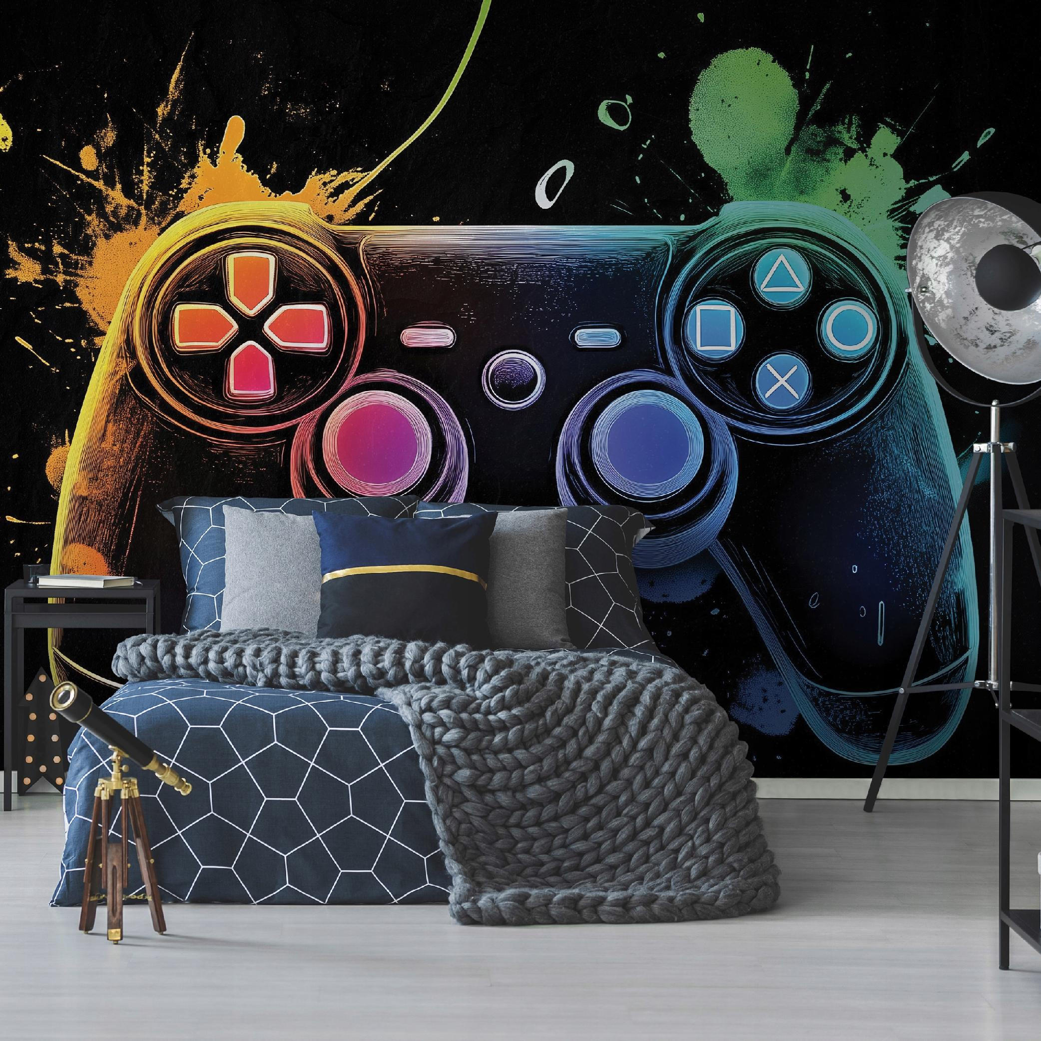 FOTOTAPETE Kinderzimmer Junge Gaming Kindertapete 250x175 - Multicolor, Papier (250/175cm) - Wallarena
