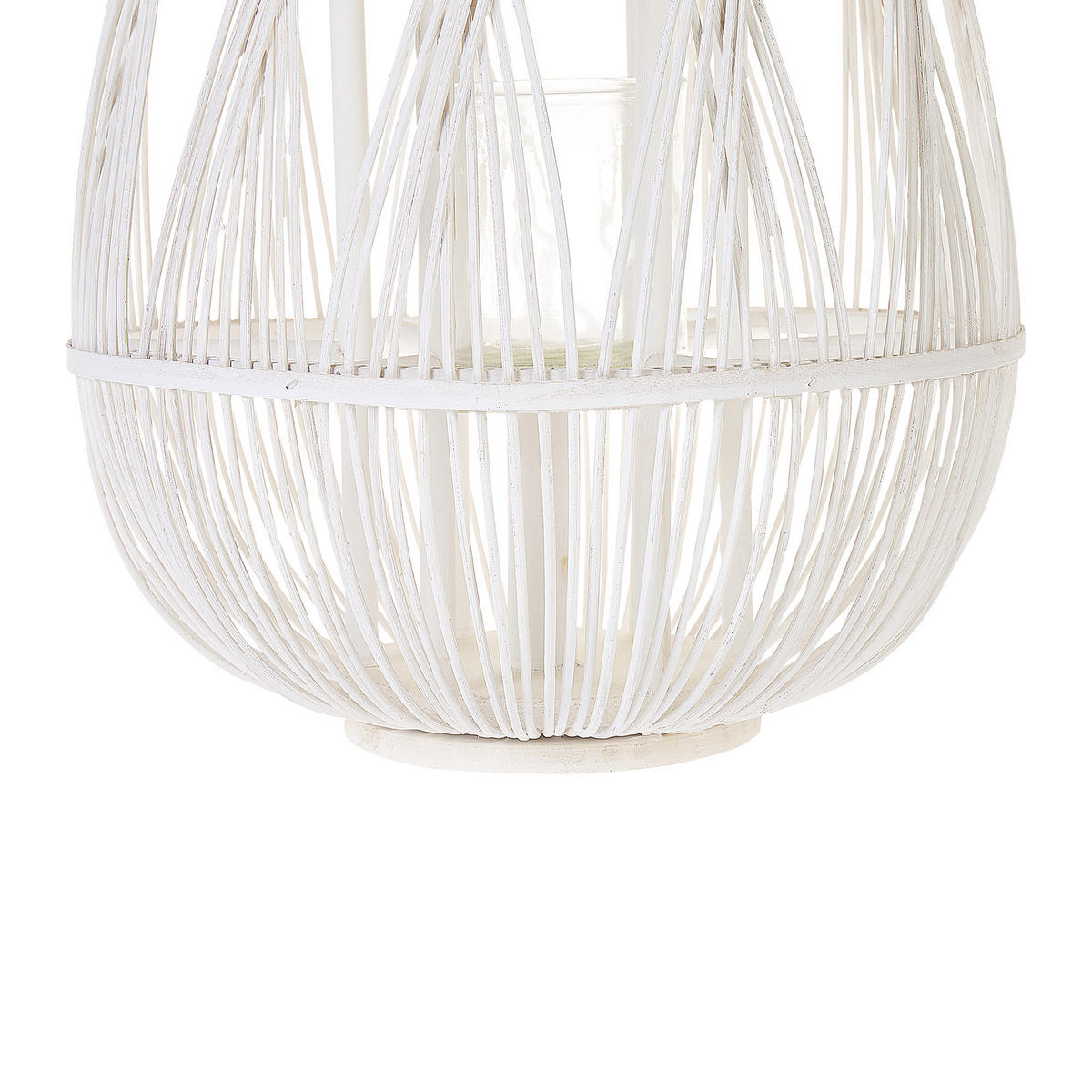 LATERNE Weiß Tonga - Weiß, Holz (34/56/34cm) - Beliani