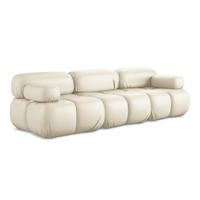 3-SITZER SOFA Kunstleder Beige - Beige/Creme, Leder/Kunststoff (285/70/96cm) - Makamii