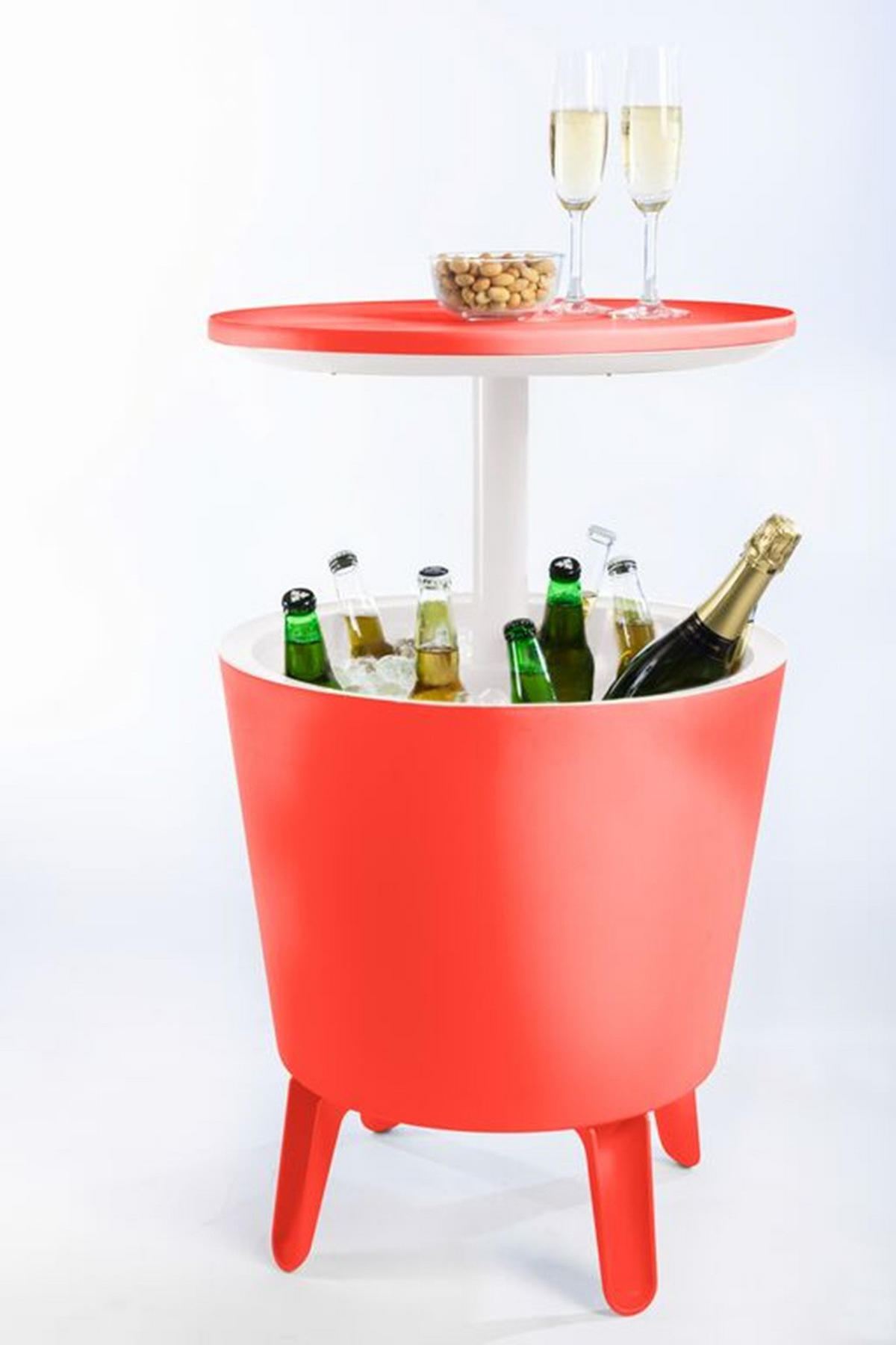 BEISTELLTISCH Cool Bar - Rot, Kunststoff (49.5/49.5/57cm) - Keter