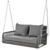 HOLLYWOODSCHAUKELL 2-Sitzer Grau Rattan Mit Waschbaren Kissen - Grau, Naturmaterialien (54/53/114cm) - FLIEKS