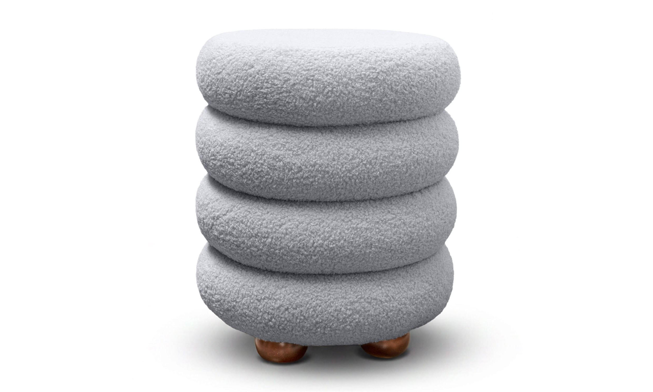 HOCKER NOLLIE 34/34/40 cm Grau - Braun/Grau, Holz/Textil (34/40/34cm) - Lookway