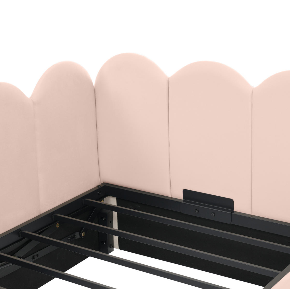 TAGESBETT mit Stauraum 90x190 cm Samt Rosa - Pink, Metall (90/190cm) - Beauniv