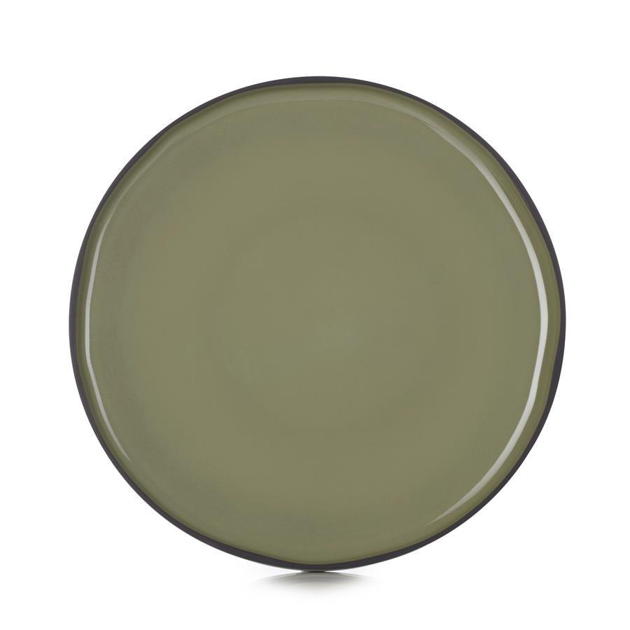 PLATZTELLER CARACTERE 30 cm Kardamom - Dunkelgrün, Keramik (30cm) - Revol Porcelaine France