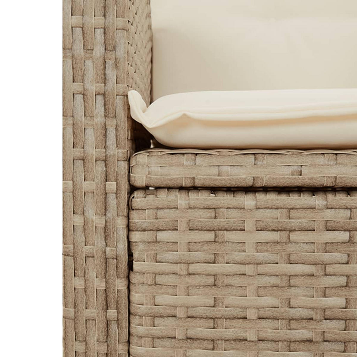 GARTEN-ESSGRUPPE 9-teilig Mit Kissen Beige Poly Rattan - Beige, Kunststoff - vidaXL