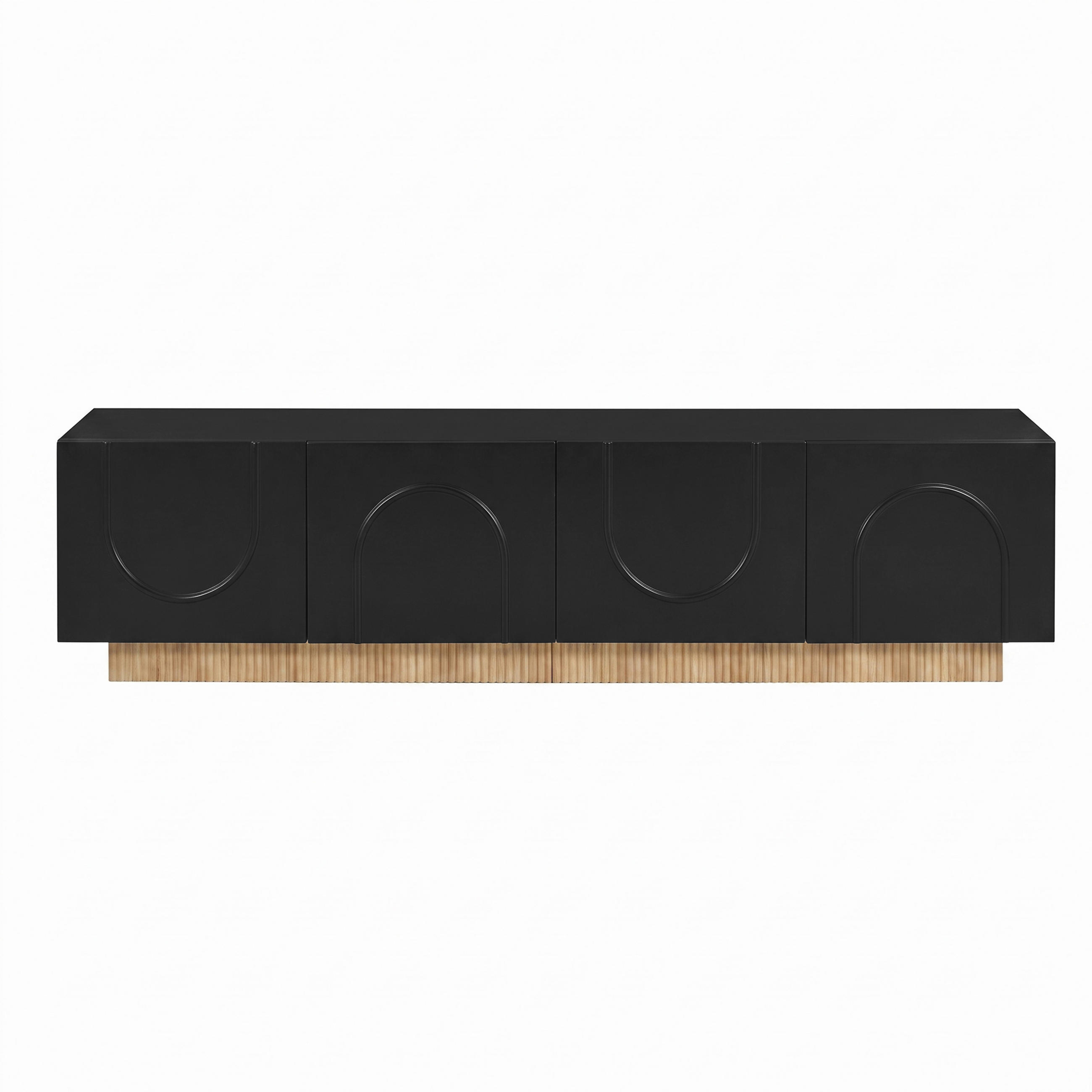 TV-SCHRANK 170/36/42 cm Schwarz mit 4 Türen - Schwarz, Holzwerkstoff (170/42/36cm) - Oxeza