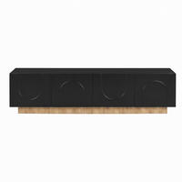 TV-SCHRANK 170/36/42 cm Schwarz mit 4 Türen - Schwarz, Holzwerkstoff (170/42/36cm) - Oxeza